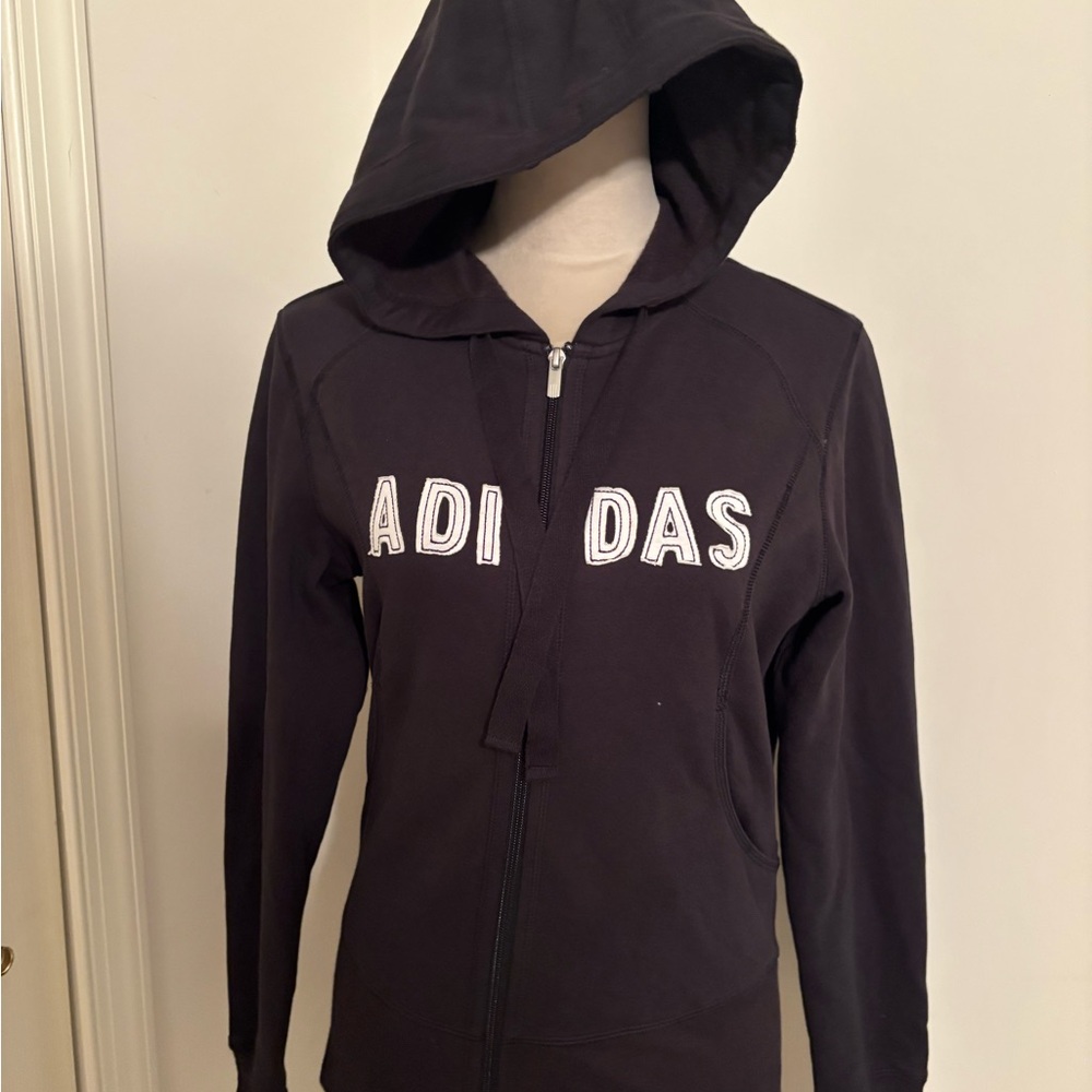 Adidas Women’s Black Hoodie Fleece Jacket